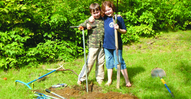 kids, shovels